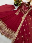 MODERN GEORGETTE EMBROIDERY WITH SEQUENCE WORK GOWN BOTTOM WITH DUPATTA PARTY WEAR WHOLESALE PRICE ETHNIC GARMENT (2)