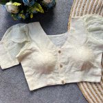 MODERN HAKOBA COTTON  READY TO WEAR BLOUSE OFF WHITE