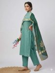 MODERN JACQUARD COTTON SOFT CHANDERI HANDWORK THREAD WORK TOP BOTTOM WITH DUPATTA DAILY WEAR WHOLESALE PRICE ETHNIC GARMENT (2)