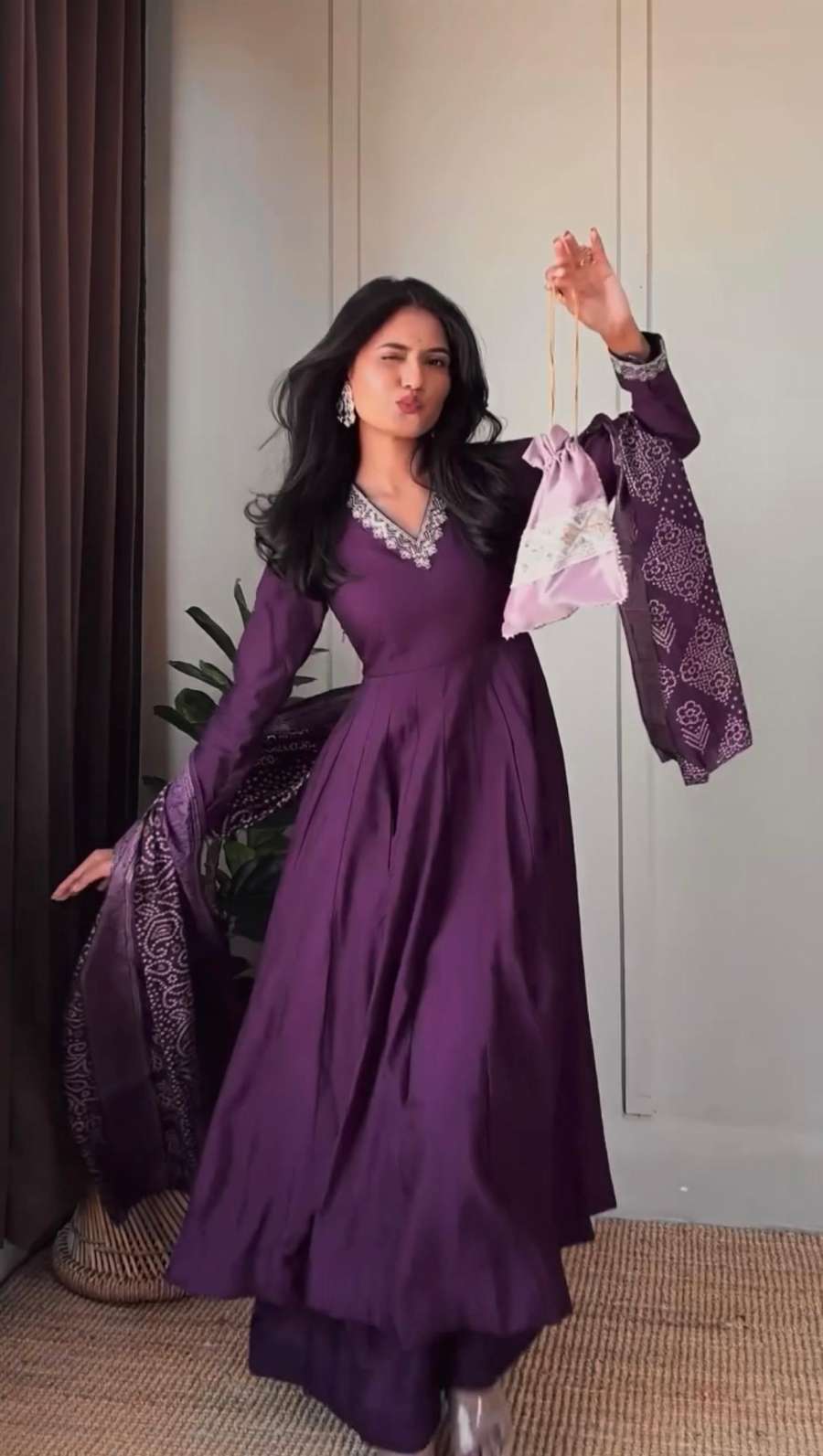 MODERN JALPARI SILK SEQUINS WORK GOWN PALAZZO WITH DUPATTA SEASONABLE WEAR WHOLESALE PRICE ETHNIC GARMENT (4)