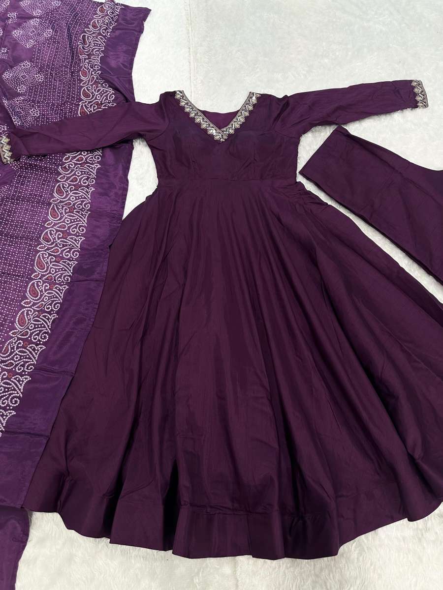 MODERN JALPARI SILK SEQUINS WORK GOWN PALAZZO WITH DUPATTA SEASONABLE WEAR WHOLESALE PRICE ETHNIC GARMENT (6)