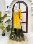 MODERN NATURAL CREPE THREAD & SEQUENCE WORK TOP PALAZZO WITH DUPATTA FESTIVE WEAR WHOLESALE PRICE ETHNIC GARMENT (11)