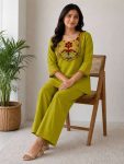 MODERN RAYON SLUB EMBROIDERY WORK CO-ORD SET OFFICE WEAR WHOLESALE PRICE ETHNIC GARMENT (2)