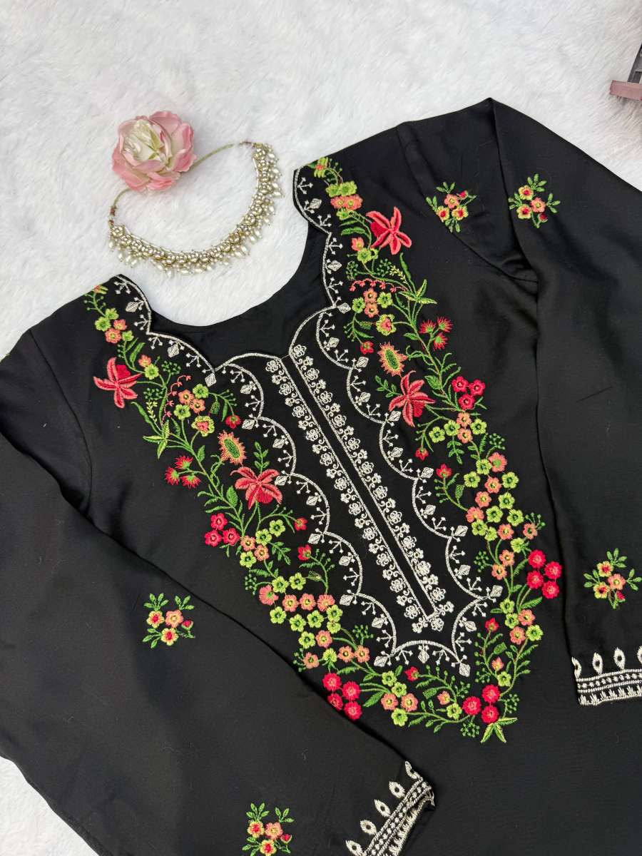 MODERN RAYON THREAD WORK CO-ORD SET OFFICE WEAR WHOLESALE PRICE ETHNIC GARMENT (15)