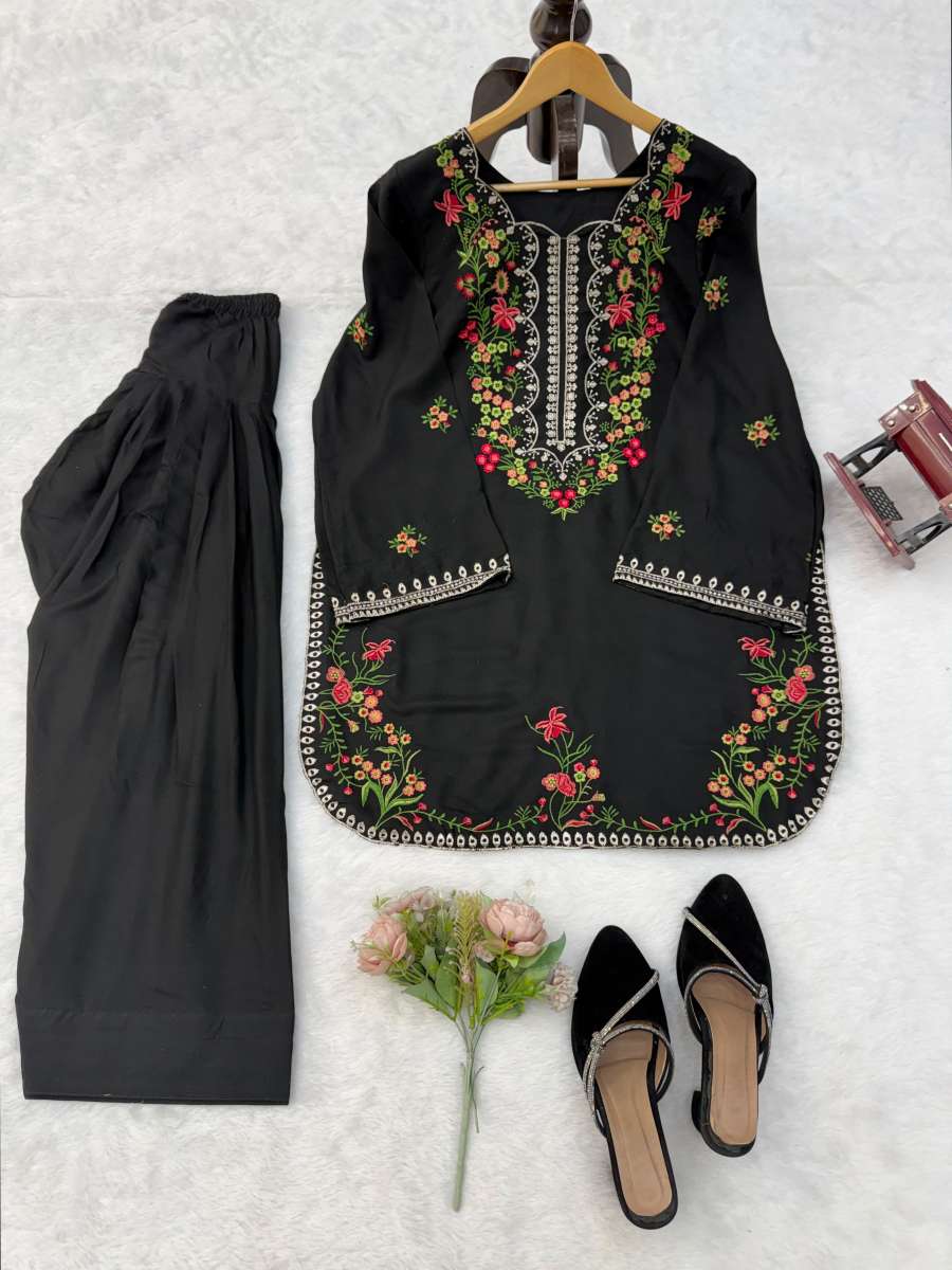 MODERN RAYON THREAD WORK CO-ORD SET OFFICE WEAR WHOLESALE PRICE ETHNIC GARMENT (16)