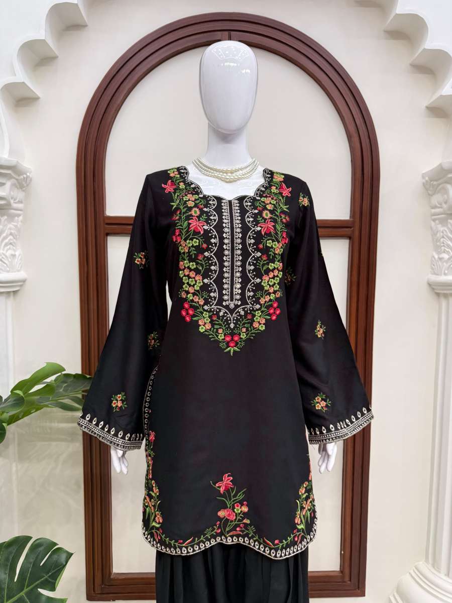 MODERN RAYON THREAD WORK CO-ORD SET OFFICE WEAR WHOLESALE PRICE ETHNIC GARMENT (9)