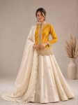 MODERN SHIMMER EMBROIDERY THREAD & SEQUENCE WORK LEHENGA CHOLI WITH DUPATTA YELLOW