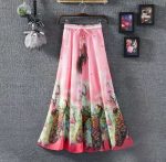 MODERN SILK DIGITAL PRINT SKIRT BABY PINK