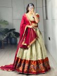 MODERN SILK ZARI WEAVING AND KALAMKARI WEAVING LEHENGA CHOLI WITH DUPATTA FESTIVAL WEAR WHOLESALE PRICE ETHNIC GARMENT (3)