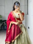 MODERN SILK ZARI WEAVING AND KALAMKARI WEAVING LEHENGA CHOLI WITH DUPATTA FESTIVAL WEAR WHOLESALE PRICE ETHNIC GARMENT (3)