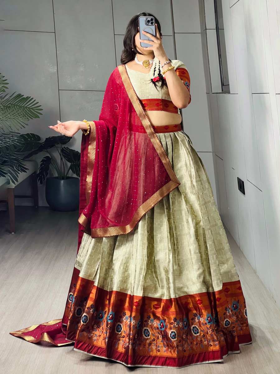 MODERN SILK ZARI WEAVING AND KALAMKARI WEAVING LEHENGA CHOLI WITH DUPATTA FESTIVAL WEAR WHOLESALE PRICE ETHNIC GARMENT (3)