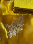 MODERN SOFT ZIMMY CHOO SILK EMBROIDERY SEQUENCES AND THREAD WORK SAREE WITH UNSTITCHED BLOUSE SEASONABLE WEAR WHOLESALE PRICE ETHNIC GARMENT (2)