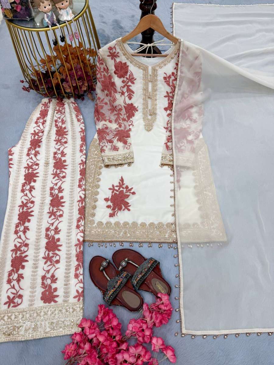 MODERN STAR GEORGETTE EMBROIDERY SEQUENCE WORK TOP PALAZZO WITH DUPATTA FESTIVE WEAR WHOLESALE PRICE ETHNIC GARMENT (11)