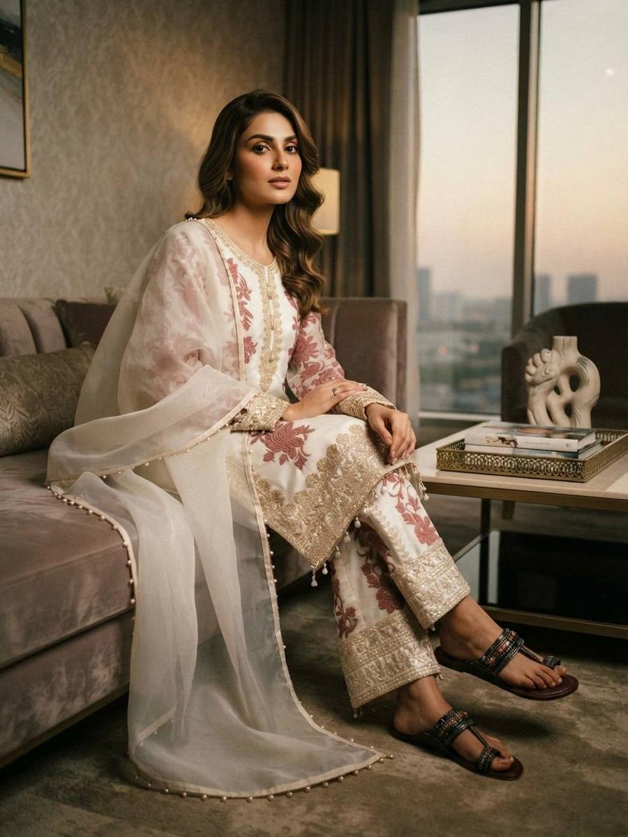 MODERN STAR GEORGETTE EMBROIDERY SEQUENCE WORK TOP PALAZZO WITH DUPATTA FESTIVE WEAR WHOLESALE PRICE ETHNIC GARMENT (7)