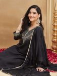 MODERN VISCOSE RAYON SLUB SEQUENCE CODING EMBROIDERY WORK TOP BOTTOM WITH DUPATTA DAILY WEAR WHOLESALE PRICE ETHNIC GARMENT (16)