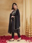 MODERN VISCOSE RAYON SLUB SEQUENCE CODING EMBROIDERY WORK TOP BOTTOM WITH DUPATTA DAILY WEAR WHOLESALE PRICE ETHNIC GARMENT (16)