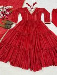MOST PICKED BROCADE FABRIC PLAIN WORK ANARKALI DRESS BOTTOM WITH DUPATTA FESTIVAL WEAR WHOLESALE PRICE ETHNIC GARMENT (7)