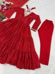 MOST PICKED BROCADE FABRIC PLAIN WORK ANARKALI DRESS BOTTOM WITH DUPATTA FESTIVAL WEAR WHOLESALE PRICE ETHNIC GARMENT (7)