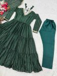 MOST PICKED BROCADE FABRIC PLAIN WORK ANARKALI DRESS BOTTOM WITH DUPATTA FESTIVAL WEAR WHOLESALE PRICE ETHNIC GARMENT (27)