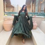 MOST PICKED BROCADE FABRIC PLAIN WORK ANARKALI DRESS BOTTOM WITH DUPATTA FESTIVAL WEAR WHOLESALE PRICE ETHNIC GARMENT (27)