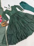 MOST PICKED BROCADE FABRIC PLAIN WORK ANARKALI DRESS BOTTOM WITH DUPATTA FESTIVAL WEAR WHOLESALE PRICE ETHNIC GARMENT (27)