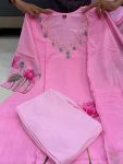 MOST PICKED CHINON HAND WORK TOP BOTTOM WITH DUPATTA DAILY WEAR WHOLESALE PRICE ETHNIC GARMENT (8)