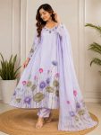MOST PICKED CHINON HAND WORK TOP BOTTOM WITH DUPATTA GREY