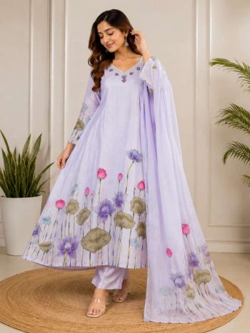 MOST PICKED CHINON HAND WORK TOP BOTTOM WITH DUPATTA GREY