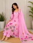 MOST PICKED CHINON HAND WORK TOP BOTTOM WITH DUPATTA DAILY WEAR WHOLESALE PRICE ETHNIC GARMENT (8)