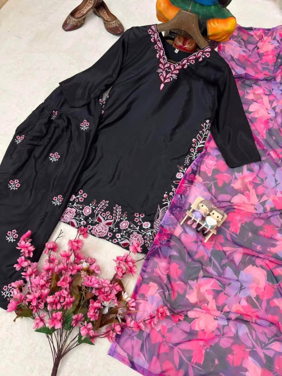 MOST PICKED FRENCH CREPE THREAD EMBROIDERY WORK TOP PATIYALA WITH DUPATTA FESTIVE WEAR WHOLESALE PRICE ETHNIC GARMENT (18)
