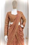 MOST PICKED GEORGETTE THREAD WITH SEQUNCE WORK READY TO WEAR LEHENGA SAREE WITH UNSTITCHED BLOUSE PARTY WEAR WHOLESALE PRICE ETHNIC GARMENT (1)