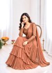 MOST PICKED GEORGETTE THREAD WITH SEQUNCE WORK READY TO WEAR LEHENGA SAREE WITH UNSTITCHED BLOUSE PARTY WEAR WHOLESALE PRICE ETHNIC GARMENT (1)