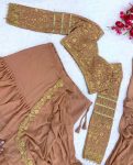 MOST PICKED GEORGETTE THREAD WITH SEQUNCE WORK READY TO WEAR LEHENGA SAREE WITH UNSTITCHED BLOUSE PARTY WEAR WHOLESALE PRICE ETHNIC GARMENT (1)