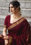 NEW ARRIVAL BANARASI SOFT LICHI SILK JACQUARD WORK SAREE WITH UNSTITCHED BLOUSE FESTIVAL WEAR WHOLESALE PRICE ETHNIC GARMENT (5)