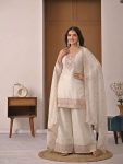 NEW ARRIVAL CRUNCHY SILK EMBROIDERY WORK TOP PALAZZO WITH DUPATTA FORMAL WEAR WHOLESALE PRICE ETHNIC GARMENT (2)