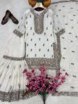 NEW ARRIVAL FAUX GEORGETTE REAL STONE WORK & RICH ZARI EMBROIDERY TOP SHARARA WITH DUPATTA FESTIVAL WEAR WHOLESALE PRICE ETHNIC GARMENT (12)
