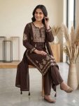 NEW ARRIVAL RAYON EMBROIDERY WORK TOP BOTTOM WITH DUPATTA CASUAL WEAR WHOLESALE PRICE ETHNIC GARMENT (2)