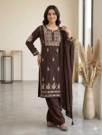 NEW ARRIVAL RAYON EMBROIDERY WORK TOP BOTTOM WITH DUPATTA CASUAL WEAR WHOLESALE PRICE ETHNIC GARMENT (2)