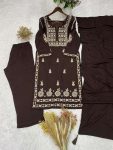 NEW ARRIVAL RAYON EMBROIDERY WORK TOP BOTTOM WITH DUPATTA CASUAL WEAR WHOLESALE PRICE ETHNIC GARMENT (2)