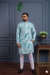 NEW ARRIVAL REYON DIGITAL WORK KURTA WITH PAYJAMA WEDDING WEAR WHOLESALE PRICE ETHNIC GARMENT (3)