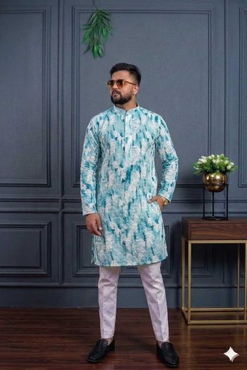 NEW ARRIVAL RAYON DIGITAL WORK KURTA WITH PAYJAMA SKY