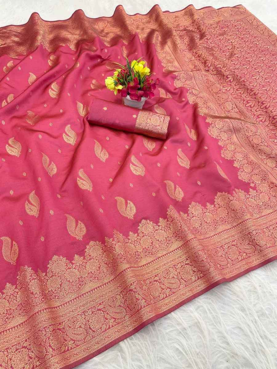 RICH LOOK BANARASI SILK FLOWERS AND MINA DESIGN FULL SAREE AND ZARI WEAVING SAREE WITH UNSTITCHED BLOUSE FESTIVAL WEAR WHOLESALE PRICE ETHNIC GARMENT (11)