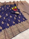RICH LOOK BANARASI SILK FLOWERS AND MINA DESIGN FULL SAREE AND ZARI WEAVING SAREE WITH UNSTITCHED BLOUSE FESTIVAL WEAR WHOLESALE PRICE ETHNIC GARMENT (6)