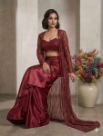 RICH LOOK BUTTERFLY NET SEQUENCE EMBROIDERY WORK BLOUES SKIRT WITH STUG PARTY WEAR WHOLESALE PRICE ETHNIC GARMENT (4)