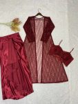 RICH LOOK BUTTERFLY NET SEQUENCE EMBROIDERY WORK BLOUES SKIRT WITH STUG PARTY WEAR WHOLESALE PRICE ETHNIC GARMENT (4)
