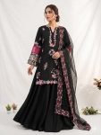 RICH LOOK CRAPE SILK SEQUENCE EMBROIDERY WITH CUT WORK TOP PALAZZO WITH DUPATTA