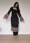 RICH LOOK GEORGETTE EMBROIDERY WORK TOP BOTTOM WITH DUPATTA BLACK