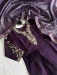 RICH LOOK ROMAN SILK EMBROIDERY WORK TOP BOTTOM WITH DUPATTA DAILY WEAR WHOLESALE PRICE ETHNIC GARMENT (5)