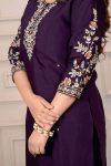 RICH LOOK ROMAN SILK EMBROIDERY WORK TOP BOTTOM WITH DUPATTA DAILY WEAR WHOLESALE PRICE ETHNIC GARMENT (5)