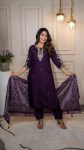 RICH LOOK ROMAN SILK EMBROIDERY WORK TOP BOTTOM WITH DUPATTA DAILY WEAR WHOLESALE PRICE ETHNIC GARMENT (5)